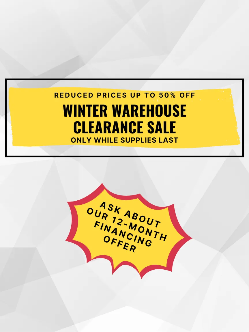 Winter Warehouse Clearance Event poster - up to 50% off